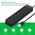 7 Ports USB 3.0 High Speed Multi Hub Expansion with Switch for PC & Laptop - Image 9