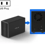 Blueendless Type-C / USB-C Interface 3.5 inch 2 Bay RAID Combination Array HDD External Enclosure
