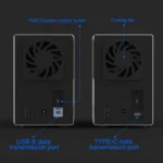 Blueendless Type-C / USB-C Interface 3.5 inch 2 Bay RAID Combination Array HDD External Enclosure - Image 8