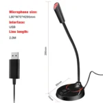 HXSJ F12 360 Degrees Bendable Drive-free USB Computer Microphone, Cable Length: 2.2m - Image 6