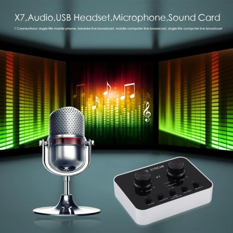 MCP7589_7.webp X7 Live Broadcast Audio USB Headset Microphone Webcast Entertainment Streamer Sound Card for Phone, Computer PC - Image 8
