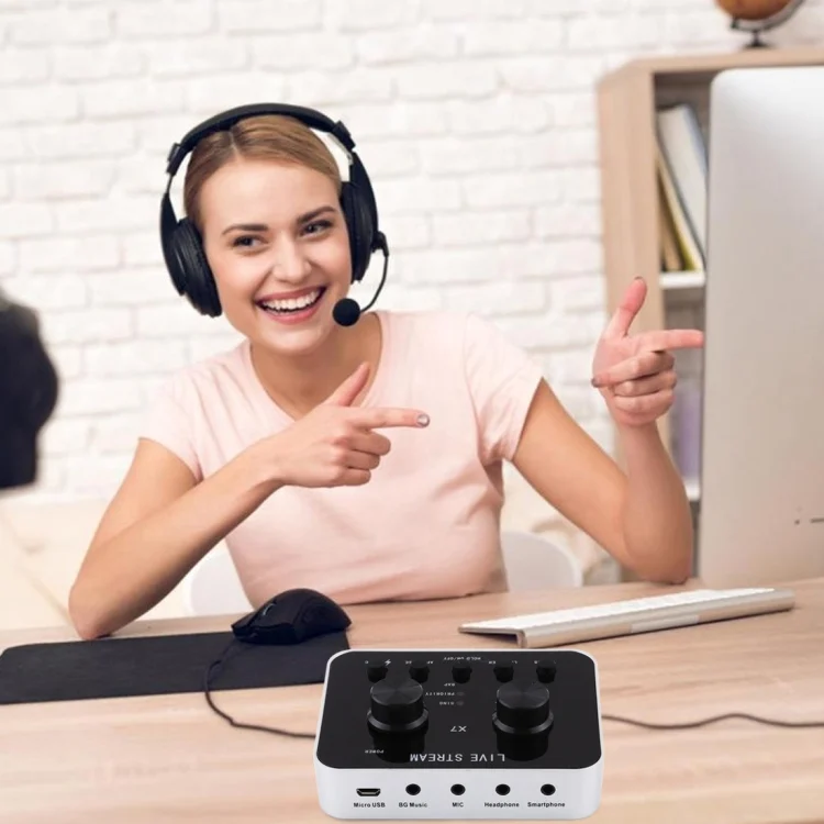 MCP7589_8.webp X7 Live Broadcast Audio USB Headset Microphone Webcast Entertainment Streamer Sound Card for Phone, Computer PC - Image 9