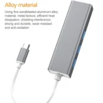 USB-C / Type-C to Fast Ethernet RJ45 & 3 x USB 3.0 Adapter Converter HUB - Image 4