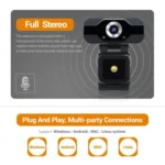 ESCAM PVR006 HD 1080P USB2.0 HD Webcam with Microphone for PC - Image 9