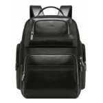 Bopai 851-019811 Large Capacity Anti-theft Waterproof Leathar Backpack Laptop Tablet Bag for 15.6 inch and Below, with USB Charging Port - Image 2
