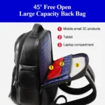 Bopai 851-019811 Large Capacity Anti-theft Waterproof Leathar Backpack Laptop Tablet Bag for 15.6 inch and Below, with USB Charging Port - Image 12