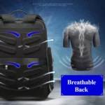 Bopai 851-019811 Large Capacity Anti-theft Waterproof Leathar Backpack Laptop Tablet Bag for 15.6 inch and Below, with USB Charging Port - Image 14