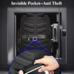 Bopai 851-019811 Large Capacity Anti-theft Waterproof Leathar Backpack Laptop Tablet Bag for 15.6 inch and Below, with USB Charging Port - Image 15