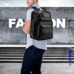 Bopai 851-019811 Large Capacity Anti-theft Waterproof Leathar Backpack Laptop Tablet Bag for 15.6 inch and Below, with USB Charging Port - Image 16