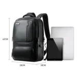 Bopai 851-024011 Top-grain Leather Business Breathable Anti-theft Man Backpack, Size: 28x18x42cm - Image 11