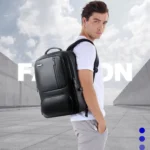 Bopai 851-024011 Top-grain Leather Business Breathable Anti-theft Man Backpack, Size: 28x18x42cm - Image 16
