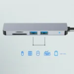 5 in 1 USB-C / Type-C to 4K HDMI + SD / TF Card Slot + USB 2.0 + USB 3.0 Multifunctional Docking Station HUB - Image 3