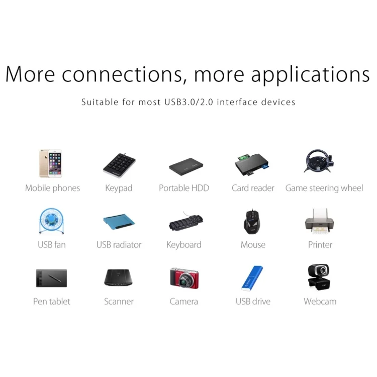 PC0050B_14.webp ORICO W5P-U3-100 4-Port USB 3.0 Desktop HUB with 100cm Micro USB Cable Power Supply - Image 15