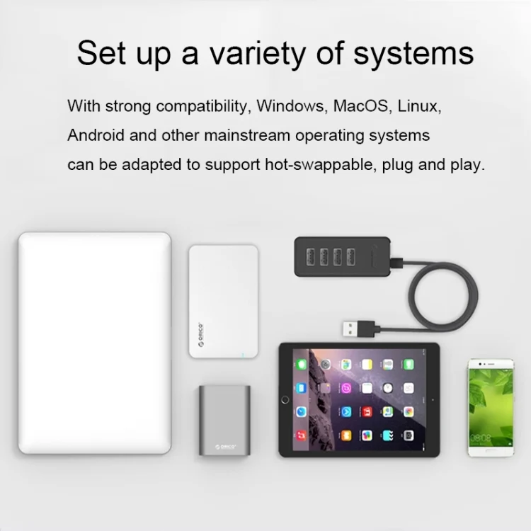 PC0050B_6.webp ORICO W5P-U3-100 4-Port USB 3.0 Desktop HUB with 100cm Micro USB Cable Power Supply - Image 7