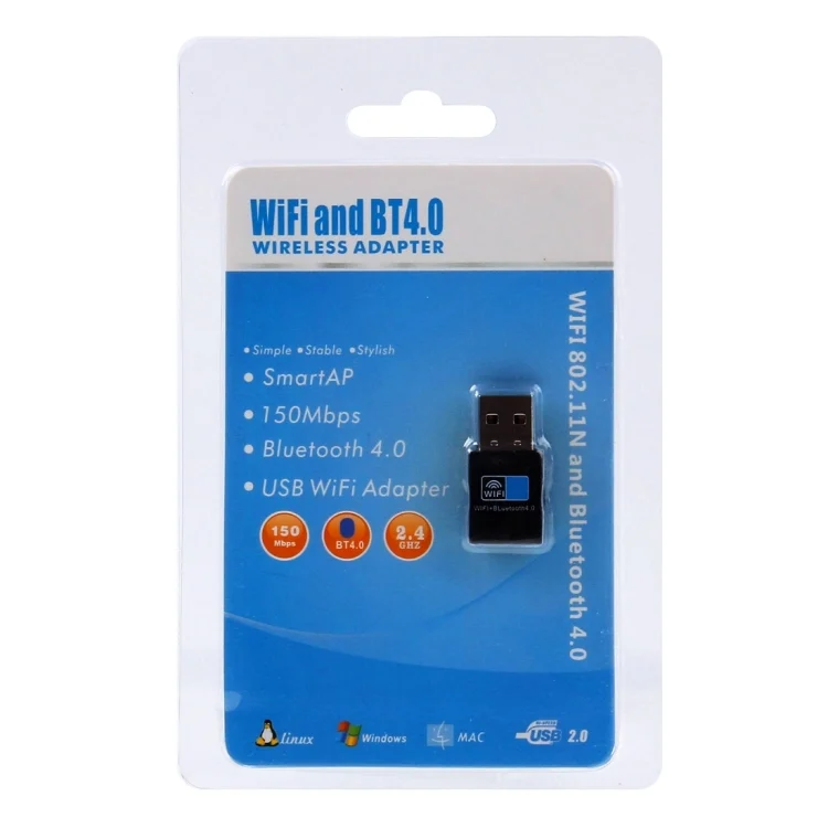 PC0053_5.webp 2 in 1 Bluetooth 4.0 + 150Mbps 2.4GHz USB WiFi Wireless Adapter - Image 6