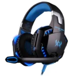 KOTION EACH G2000 Over-ear Game Gaming Headphone Headset Earphone Headband with Mic Stereo Bass LED Light for PC Gamer,Cable Length: About 2.2m(White + Red)