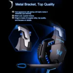 KOTION EACH G2000 Over-ear Game Gaming Headphone Headset Earphone Headband with Mic Stereo Bass LED Light for PC Gamer,Cable Length: About 2.2m(White + Red) - Image 13