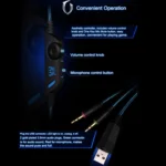 KOTION EACH G2000 Over-ear Game Gaming Headphone Headset Earphone Headband with Mic Stereo Bass LED Light for PC Gamer,Cable Length: About 2.2m(White + Red) - Image 18