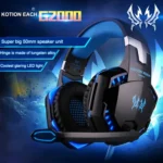 KOTION EACH G2000 Over-ear Game Gaming Headphone Headset Earphone Headband with Mic Stereo Bass LED Light for PC Gamer,Cable Length: About 2.2m(White + Red) - Image 7