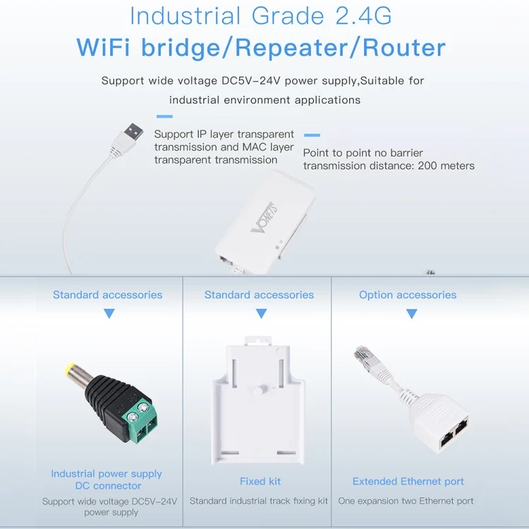 PC0132J_5.webp VONETS VAP11G-500S High Power CPE 20dbm Mini WiFi 300Mbps Bridge WiFi Repeater Signal Booster, Outdoor Wireless Point to Point, No Abstacle - Image 6