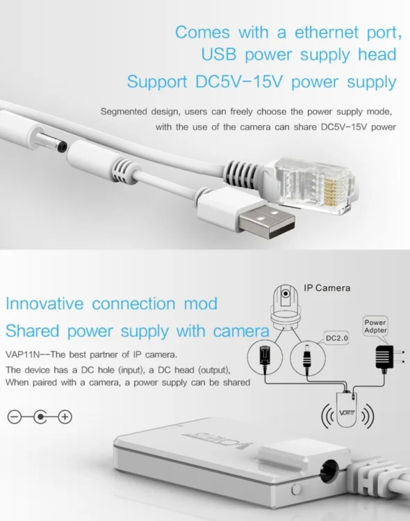 PC0133W_7.webp VONETS VAP11N Mini WiFi 300Mbps Repeater WiFi Bridge, Best Partner of IP Device / IP Camera / IP Printer / XBOX / PS3 / IPTV / Skybox - Image 8