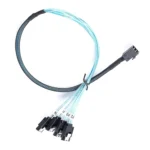 Mini SAS SFF-8643 Host to 7-Pin 4 SATA Target Hard Disk 6Gbps Data Server Raid Cable, Length: 1m - Image 2