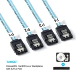 Mini SAS SFF-8643 Host to 7-Pin 4 SATA Target Hard Disk 6Gbps Data Server Raid Cable, Length: 1m - Image 3