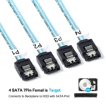 Mini SAS (SFF-8087) to 4 x SATA 7-Pin Female Forward Breakout 6Gbps Data Cable, Length: 50cm - Image 3