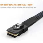 Mini SAS (SFF-8087) to 4 x SATA 7-Pin Female Forward Breakout 6Gbps Data Cable, Length: 50cm - Image 4