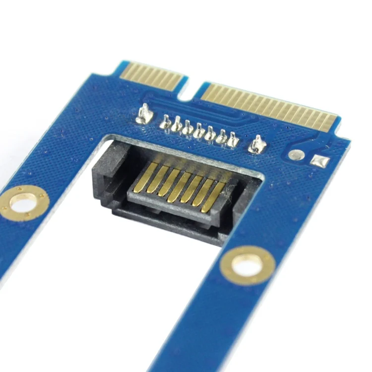 PC0181L_4.webp Mini PCI-E mSATA SSD to SATA 7 Pin MPCIe Extension Adapter Card - Image 5