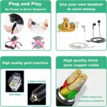 3.5mm Jack to RJ9 PC / Mobile Phones Headset to Office Phone Adapter Convertor Cable, Length: 32cm - Image 4