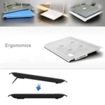 NUOXI L112A Four Fans Adjustable Speed Silent Notebook Computer Cooling Base USB Cooler Pad with 2 x USB Ports - Image 4