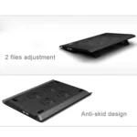 NUOXI L112A Four Fans Adjustable Speed Silent Notebook Computer Cooling Base USB Cooler Pad with 2 x USB Ports - Image 5