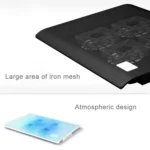 NUOXI L112A Four Fans Adjustable Speed Silent Notebook Computer Cooling Base USB Cooler Pad with 2 x USB Ports - Image 6