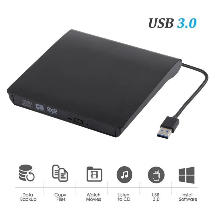 PC0336_4.webp Brushed Texture USB 3.0 POP-UP Mobile External DVD-Rw DVD / CD Rewritable Drive External ODD & HDD Device - Image 5
