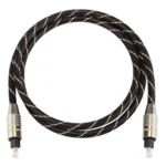 1m OD6.0mm Gold Plated Metal Head Woven Net Line Toslink Male to Male Digital Optical Audio Cable - Image 3
