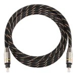2m OD6.0mm Gold Plated Metal Head Woven Net Line Toslink Male to Male Digital Optical Audio Cable - Image 3