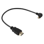 30cm 4K HDMI Male to Micro HDMI Positive Angled Male Gold-plated Connector Adapter Cable - Image 2