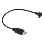 30cm 4K HDMI Male to Micro HDMI Reverse Angled Male Gold-plated Connector Adapter Cable - Image 2