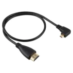50cm 4K HDMI Male to Micro HDMI Right Angled Male Gold-plated Connector Adapter Cable - Image 2