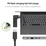 USB-C / Type-C Female to 5.5 x 2.5mm Male Plug Elbow Adapter Connector - Image 5