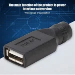 USB Female to 5.5 x 2.1mm Female Plug Adapter Connector - Image 6