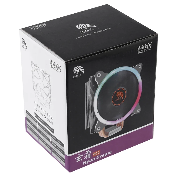 PC0434_8.webp 6 Copper Tubes CPU Heatsink Hydraulic Bearing Cooling Fan Silent Fan with RGB Colorful Lights 4 Pin for Intel: LGA775 1150 1151 1155 1156 1366 2011 (AMD: FM1 FM2 AM2 AM3+ AM4) - Image 9
