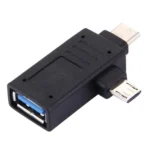 USB-C / Type-C Male + Micro USB Male to USB 3.0 Female Adapter - Image 2