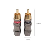 REXLIS TR026 2 PCS RCA Male Plug Audio Jack Gold Plated Adapter for DIY Audio Cable & Video cable - Image 4
