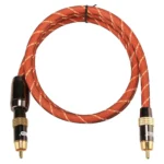 EMK TZ/A 1m OD8.0mm Gold Plated Metal Head RCA to RCA Plug Digital Coaxial Interconnect Cable Audio / Video RCA Cable - Image 3