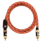 EMK TZ/A 1.5m OD8.0mm Gold Plated Metal Head RCA to RCA Plug Digital Coaxial Interconnect Cable Audio / Video RCA Cable - Image 3