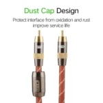 EMK TZ/A 1.5m OD8.0mm Gold Plated Metal Head RCA to RCA Plug Digital Coaxial Interconnect Cable Audio / Video RCA Cable - Image 5