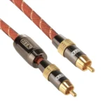 EMK TZ/A 2m OD8.0mm Gold Plated Metal Head RCA to RCA Plug Digital Coaxial Interconnect Cable Audio / Video RCA Cable - Image 2