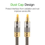 EMK YL-A 3m OD8.0mm Gold Plated Metal Head Toslink Male to Male Digital Optical Audio Cable - Image 5